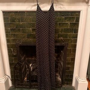 Old Navy Black with White Polka-Dot Spaghetti Strap / Criss Cross strap dress
